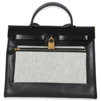 Black Ecru Toile H Berline Vache Hunter Herbag Zip PM 31 GHW