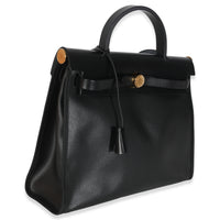 Black Ecru Toile H Berline Vache Hunter Herbag Zip PM 31 GHW