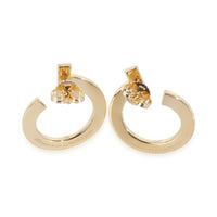 Yellow Gold Diamond Tiffany T T1 Open Hoop Earrings