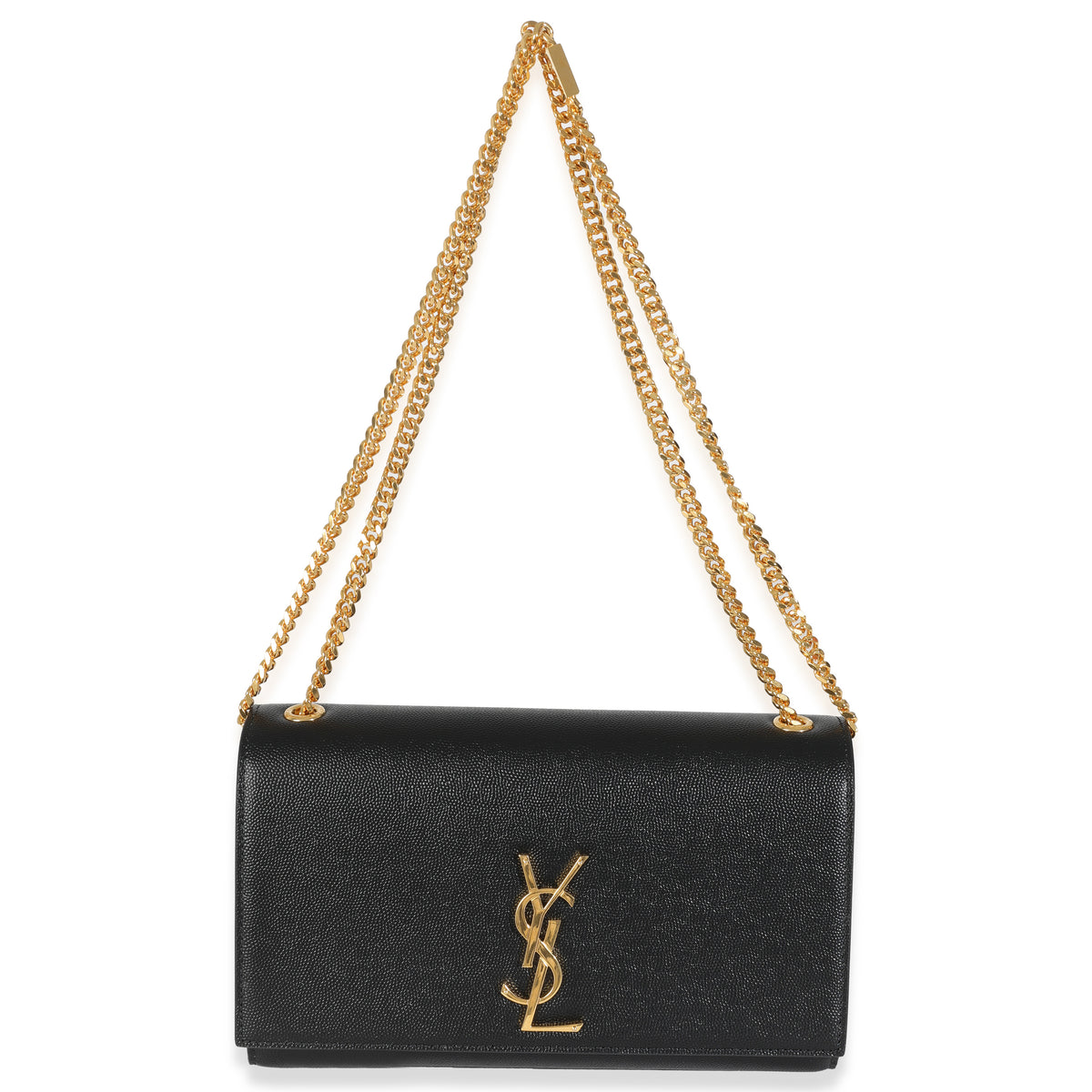 Black Grain De Poudre Medium Kate Chain Bag