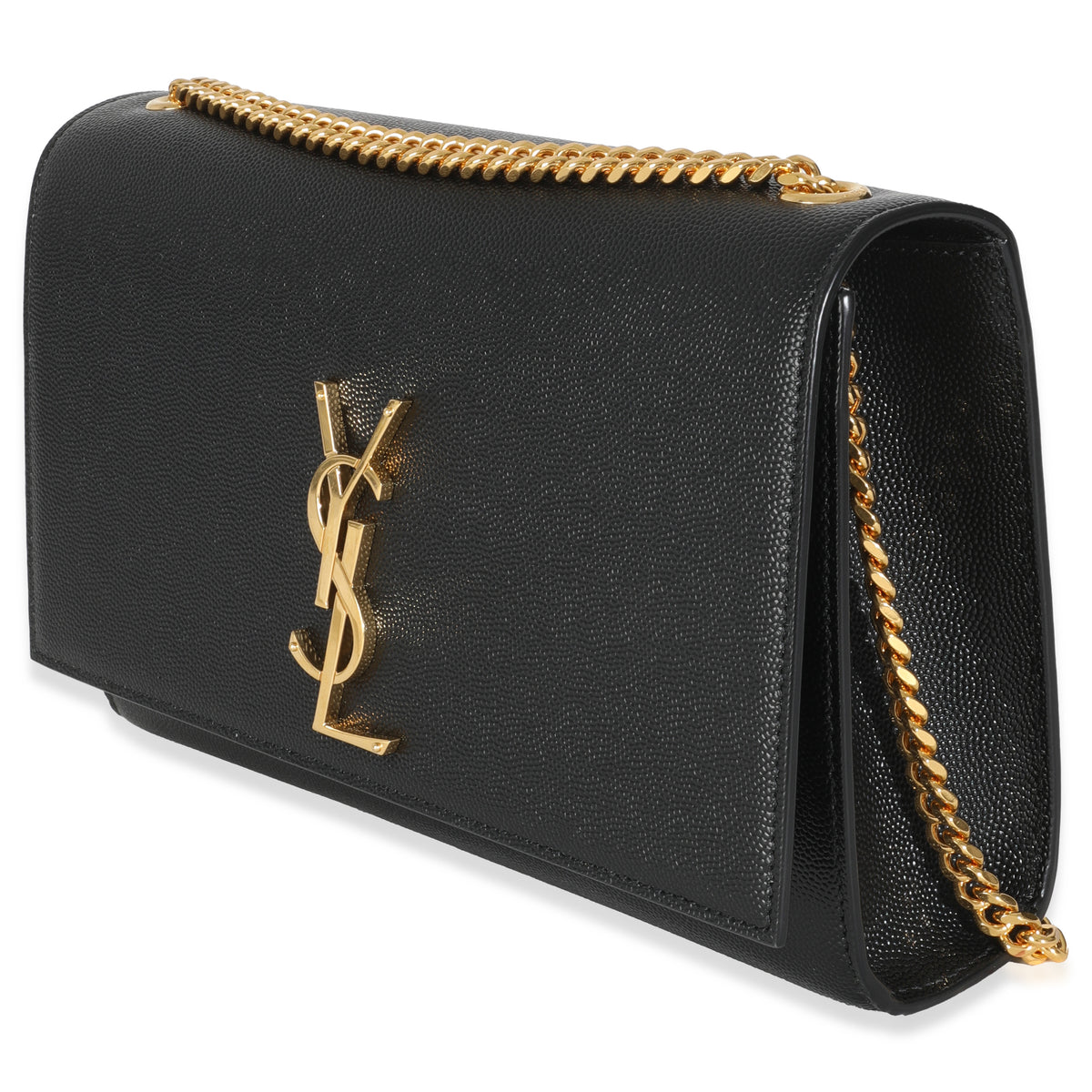 Black Grain De Poudre Medium Kate Chain Bag