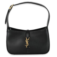 Black Smooth Leather Le 5 a 7 Hobo