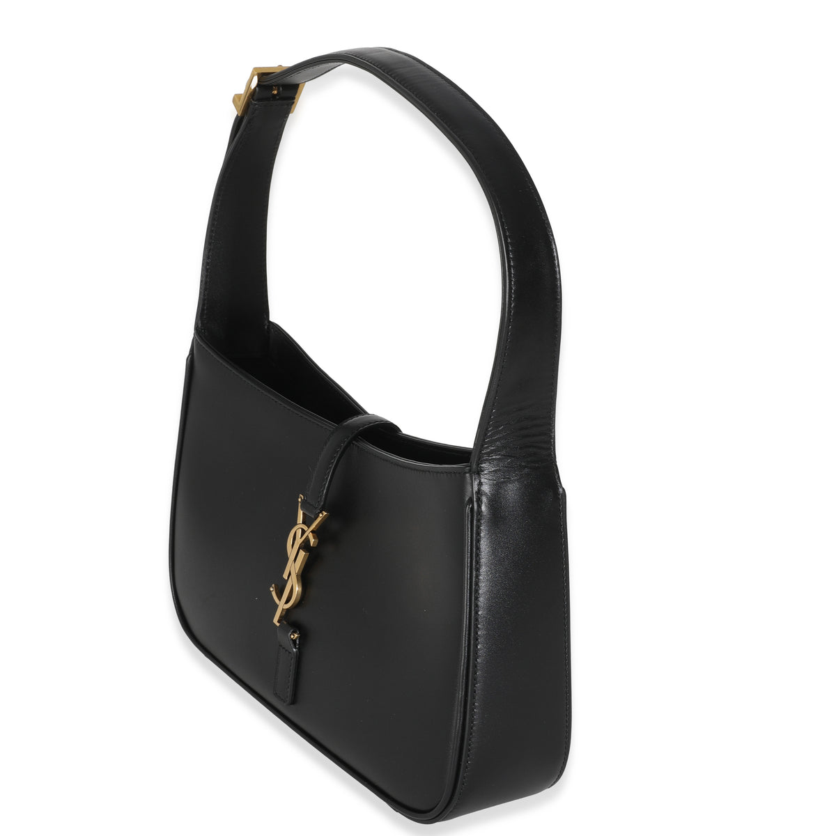 Black Smooth Leather Le 5 a 7 Hobo