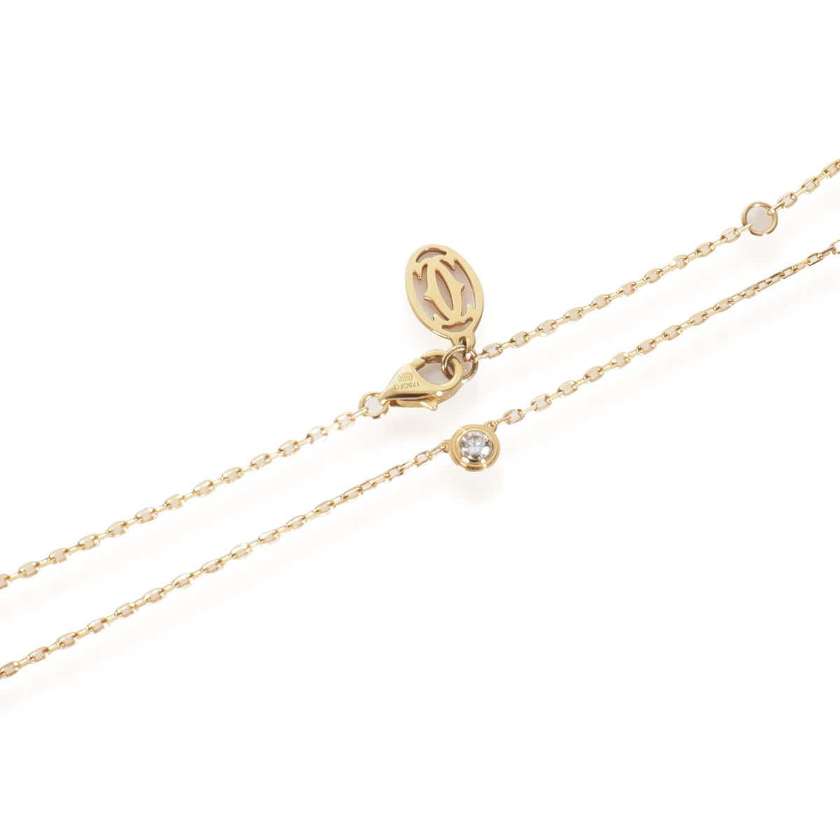 Yellow Gold Diamond Small Model Damour Necklace