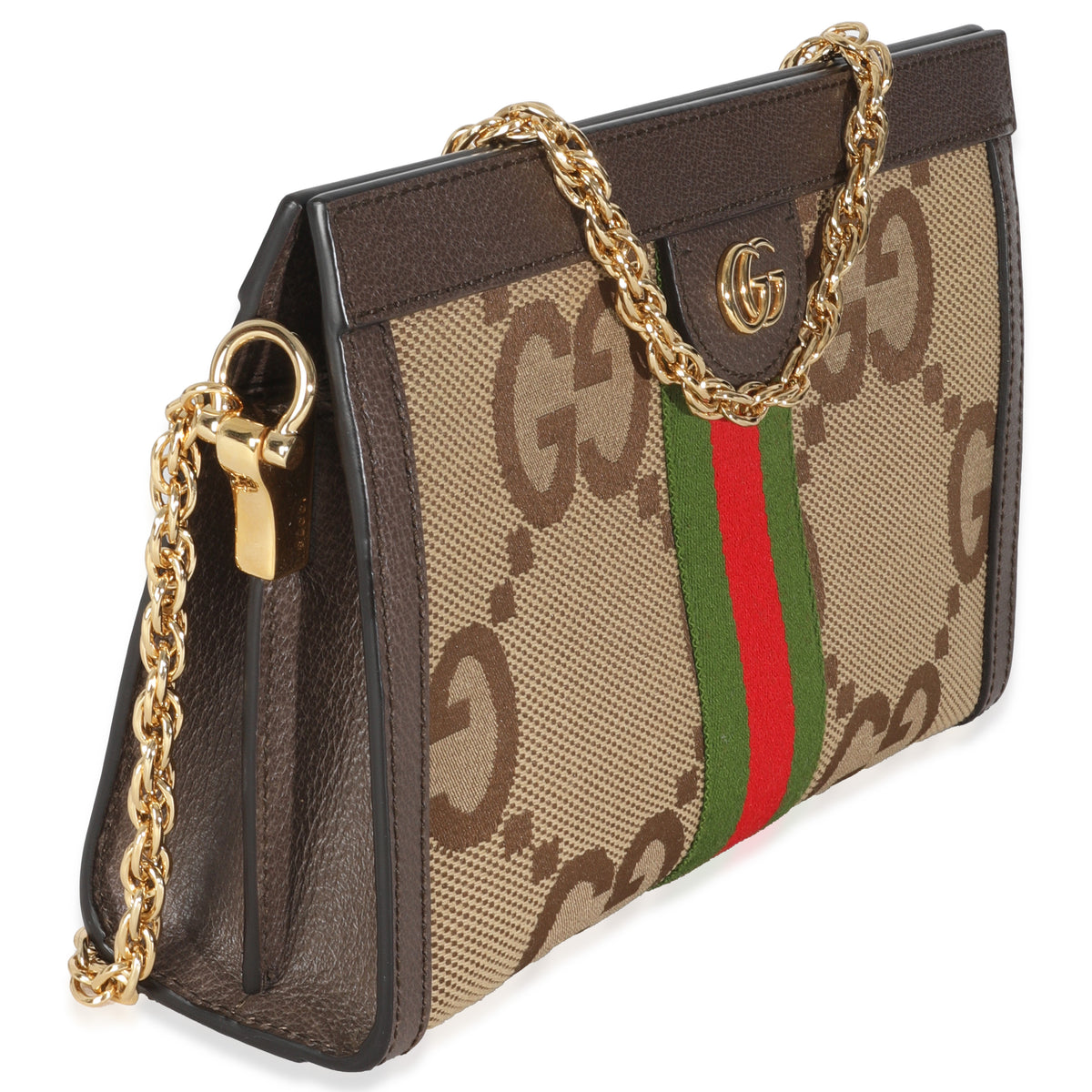GG Jumbo Dollar Calfskin Web Small Ophidia Chain Shoulder Bag