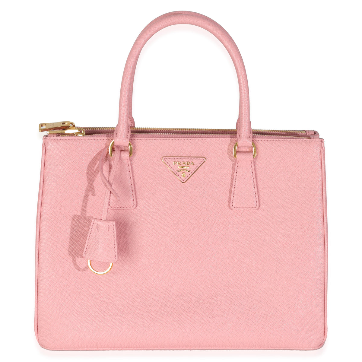 Pink Begonia Saffiano Lux Medium Double Zip Tote