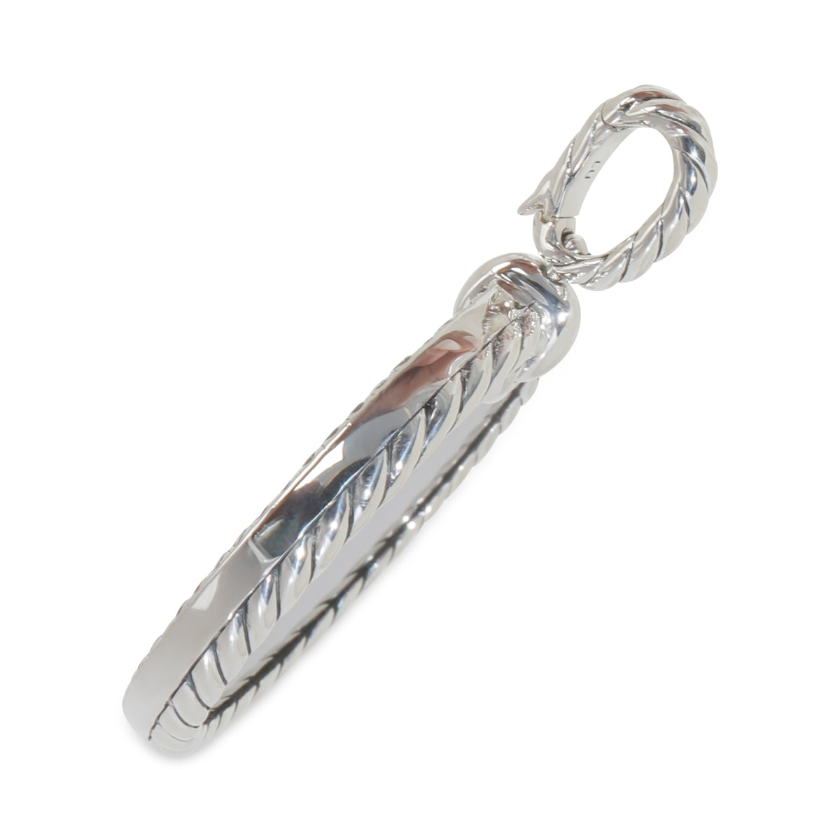 Sterling Silver Onyx and Diamond Elements Disc Pendant