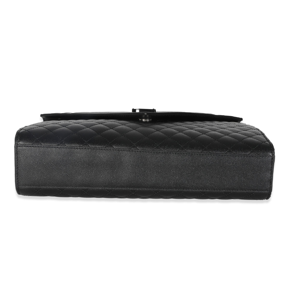 Black Grain De Poudre Monogram Quilted Large Envelope Satchel