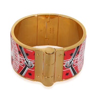 Gold-Plated  Eperon dor Bandana Enamel Hinged Bracelet