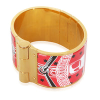 Gold-Plated  Eperon dor Bandana Enamel Hinged Bracelet