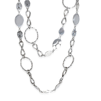 Sterling Silver  Kali Menari Pebble Station Necklace