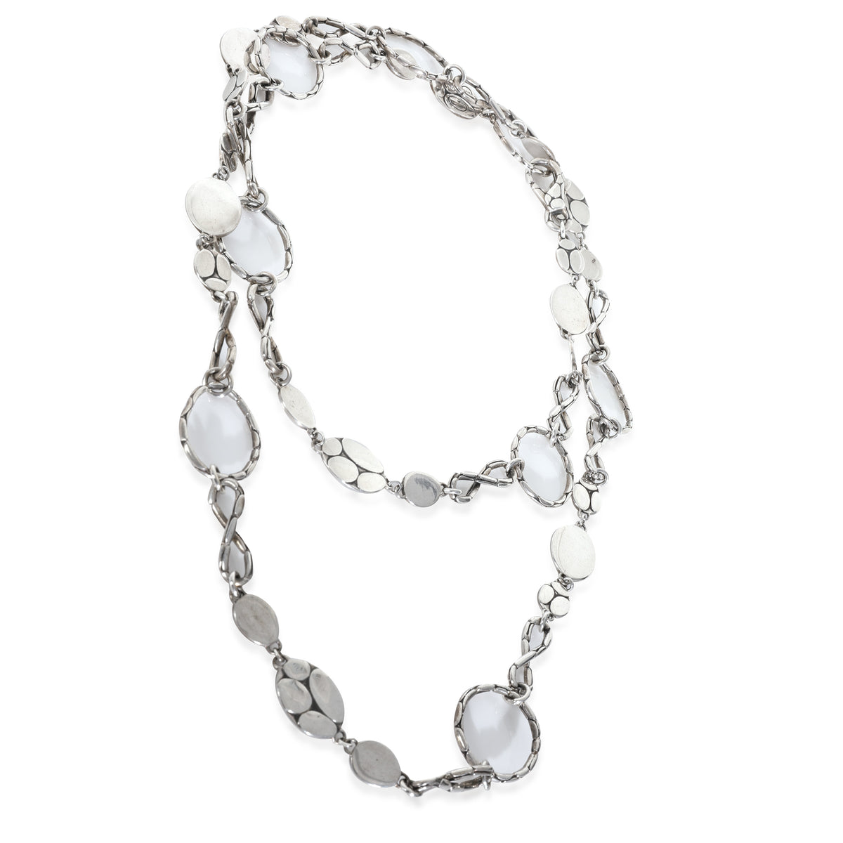 Sterling Silver  Kali Menari Pebble Station Necklace