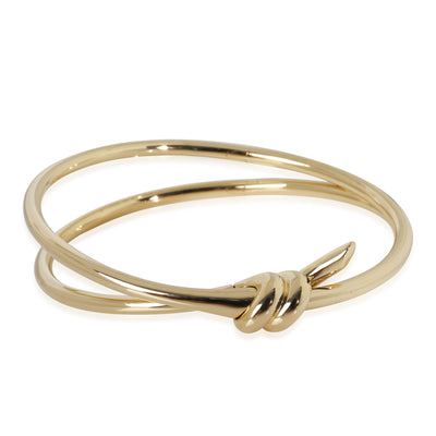 Yellow Gold  Double Row Knot Hinged Bracelet