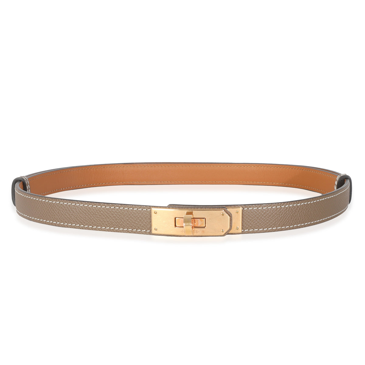 Etoupe Epsom Kelly 18 Belt GHW