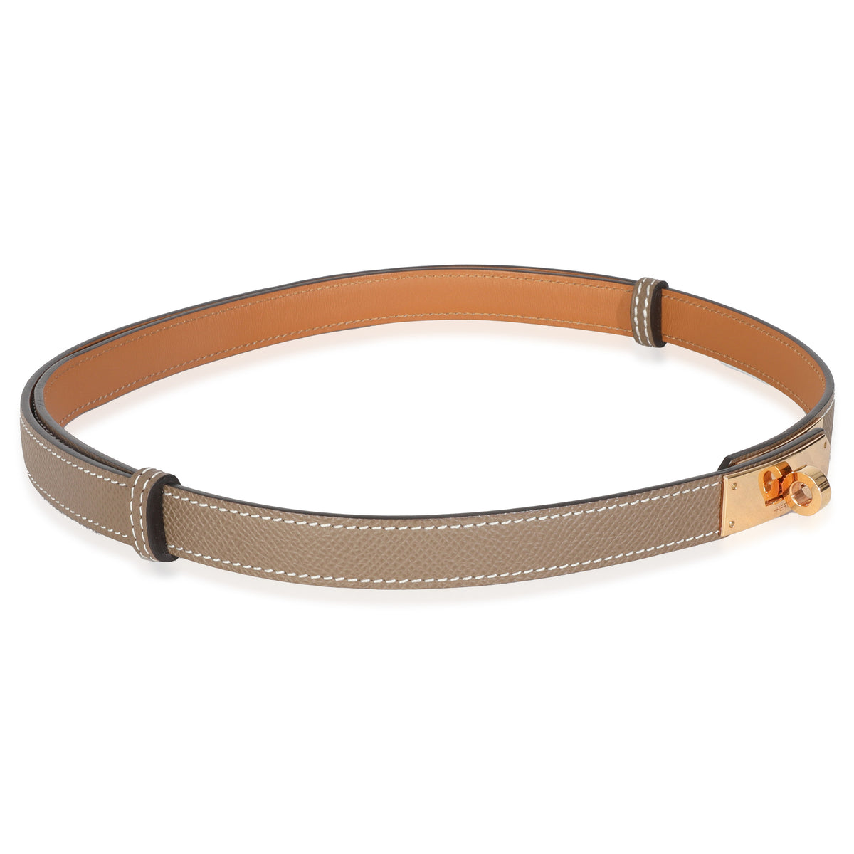 Etoupe Epsom Kelly 18 Belt GHW