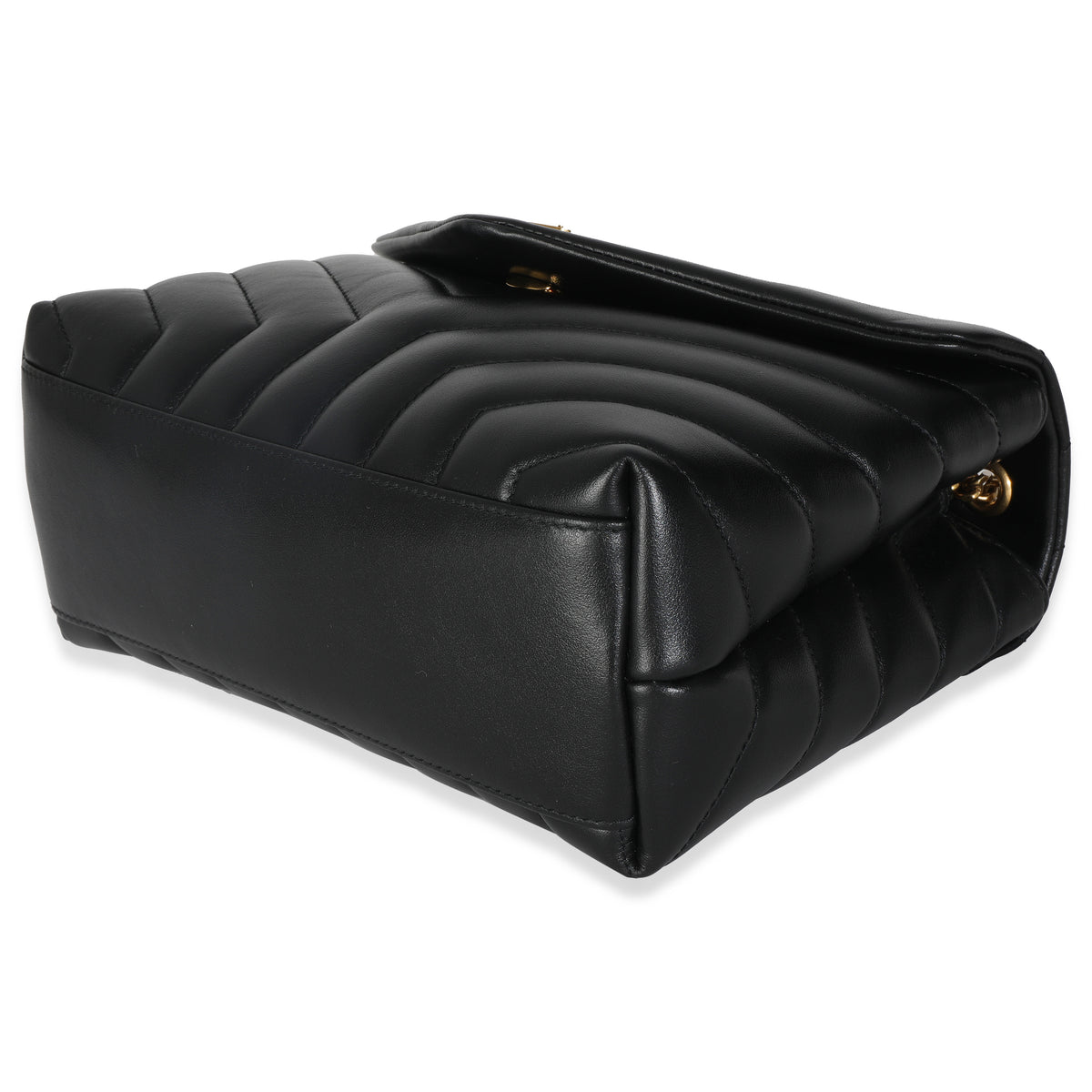 Black Calfskin Y Quilted Monogram Small Loulou Chain Satchel