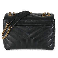 Black Calfskin Y Quilted Monogram Small Loulou Chain Satchel
