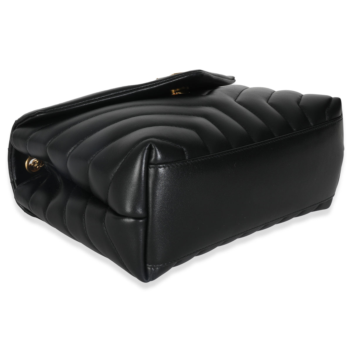 Black Calfskin Y Quilted Monogram Small Loulou Chain Satchel