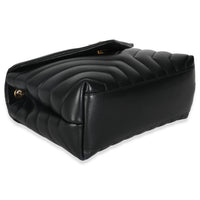 Black Calfskin Y Quilted Monogram Small Loulou Chain Satchel