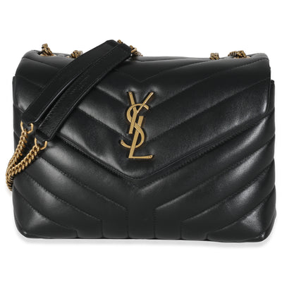 Black Calfskin Y Quilted Monogram Small Loulou Chain Satchel