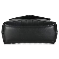 Black Calfskin Y Quilted Monogram Small Loulou Chain Satchel