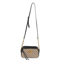 Black Beige Diagonal GG Marmont Camera Bag