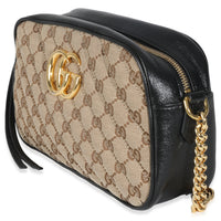 Black Beige Diagonal GG Marmont Camera Bag