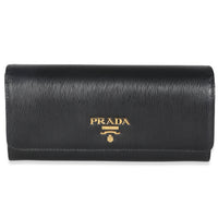 Black Vitello Move Continental Flap Travel Wallet