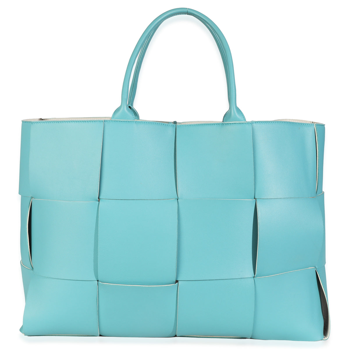 Bottega Veneta Linoleum Nappa Maxi Intrecciato Large Arco Tote Handbag fv