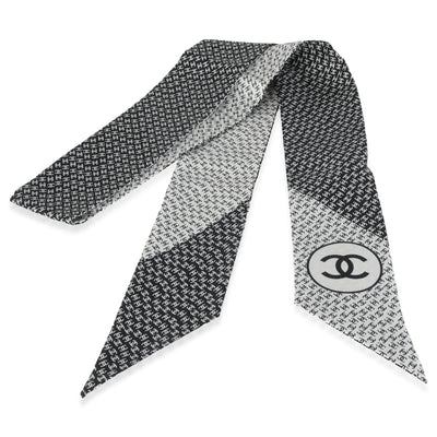 25A Black White Silk CC Slim Bandeau