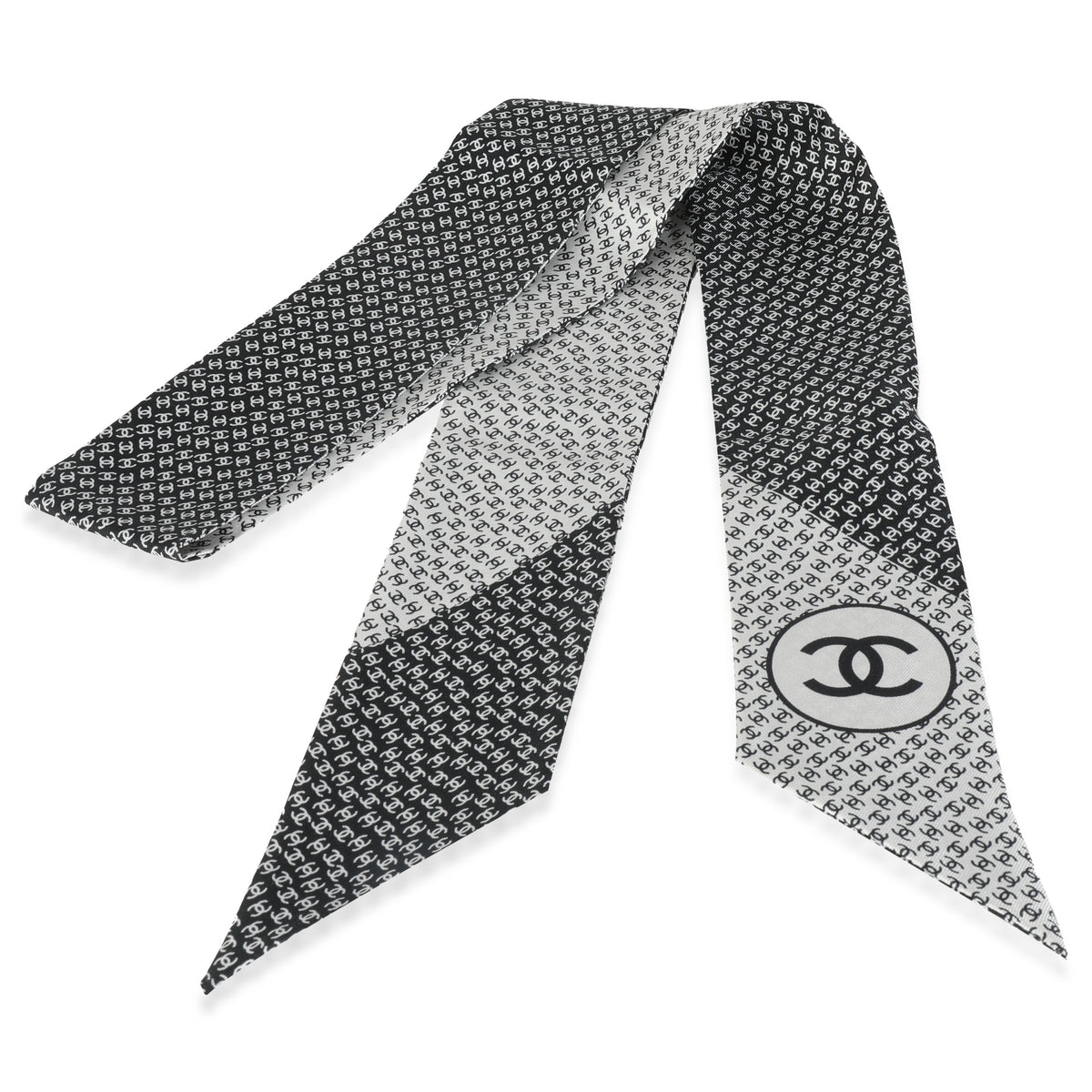 25A Black White Silk CC Slim Bandeau