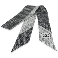 25A Black White Silk CC Slim Bandeau