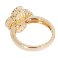 Yellow Gold Mother Of Pearl and Diamond Vintage Alhambra Ring