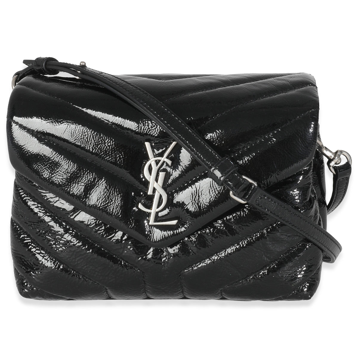Black Quilted Patent Toy Loulou