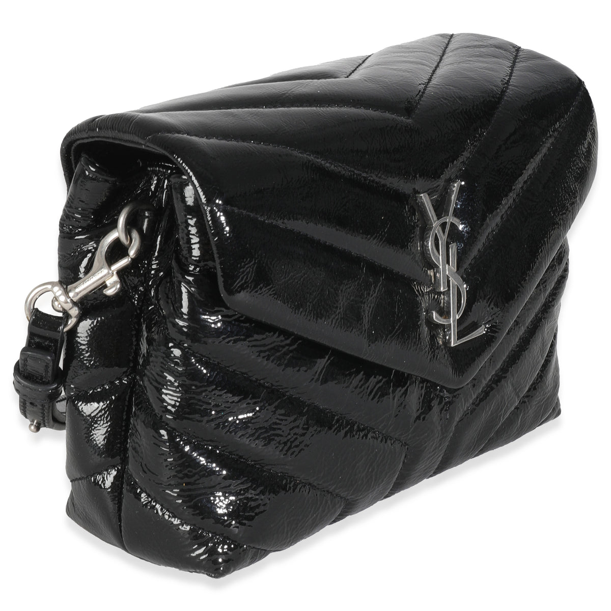 Black Quilted Patent Toy Loulou