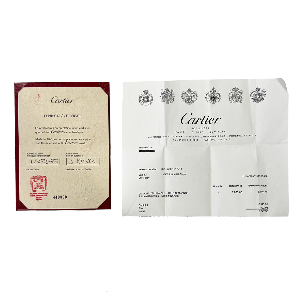 Cartier Yellow Gold Diamond La Dona Ring box