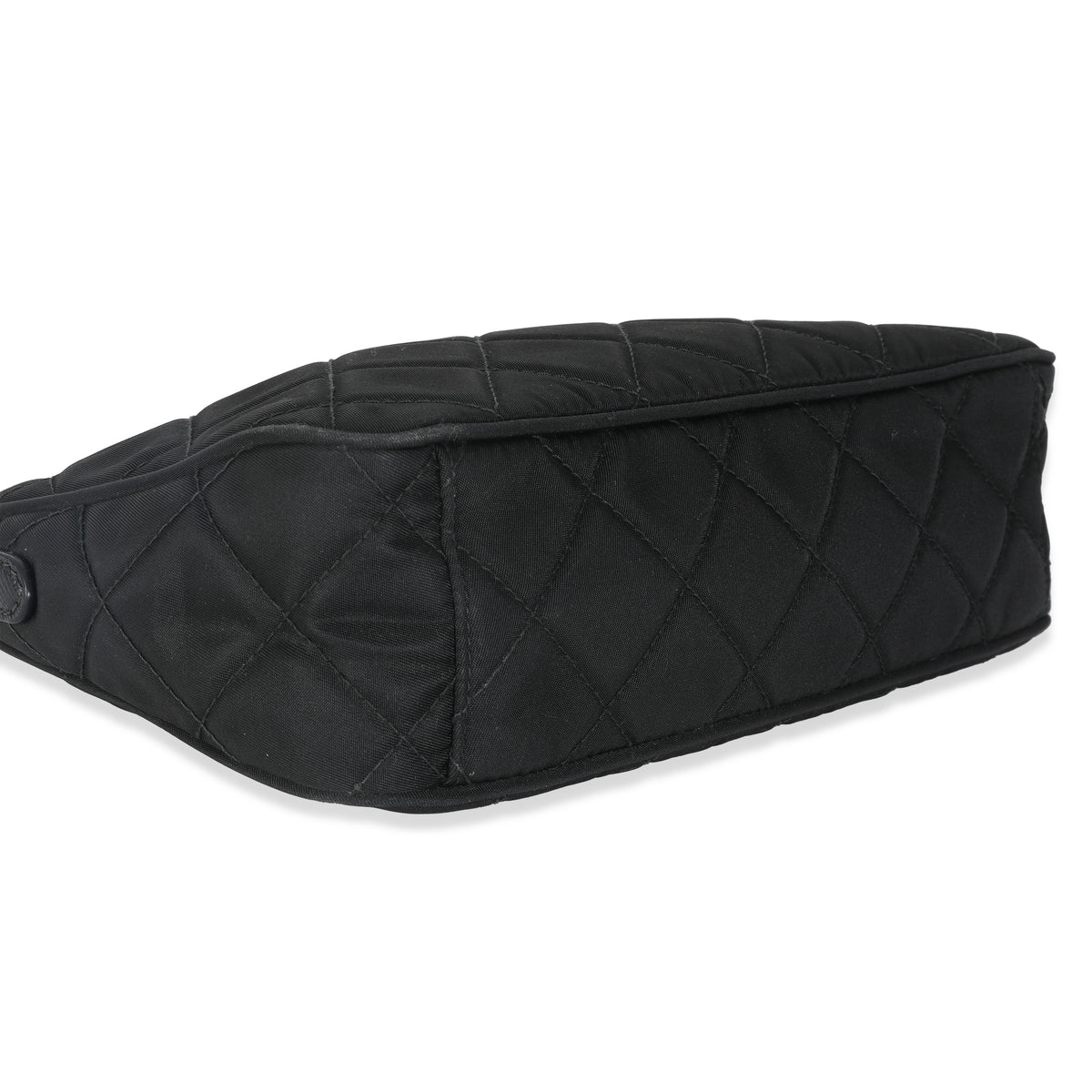 Black Tessuto Quilted Nylon Chain Bag