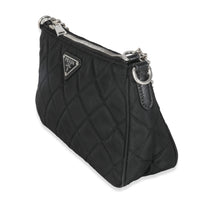 Black Tessuto Quilted Nylon Chain Bag