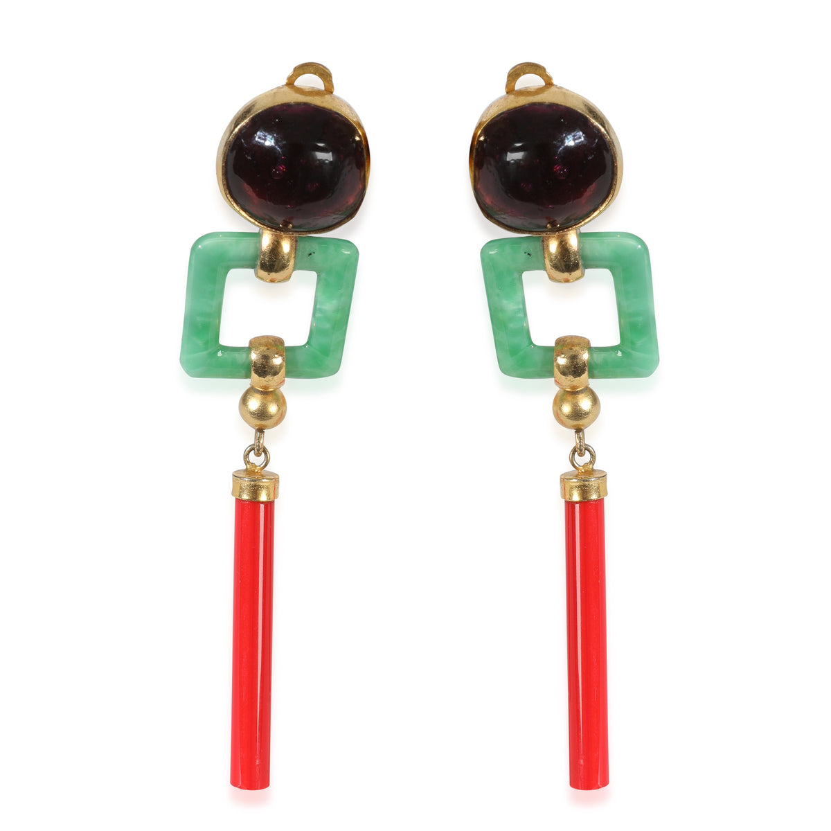 Gold-Plated  Vintage Gripoix Earrings