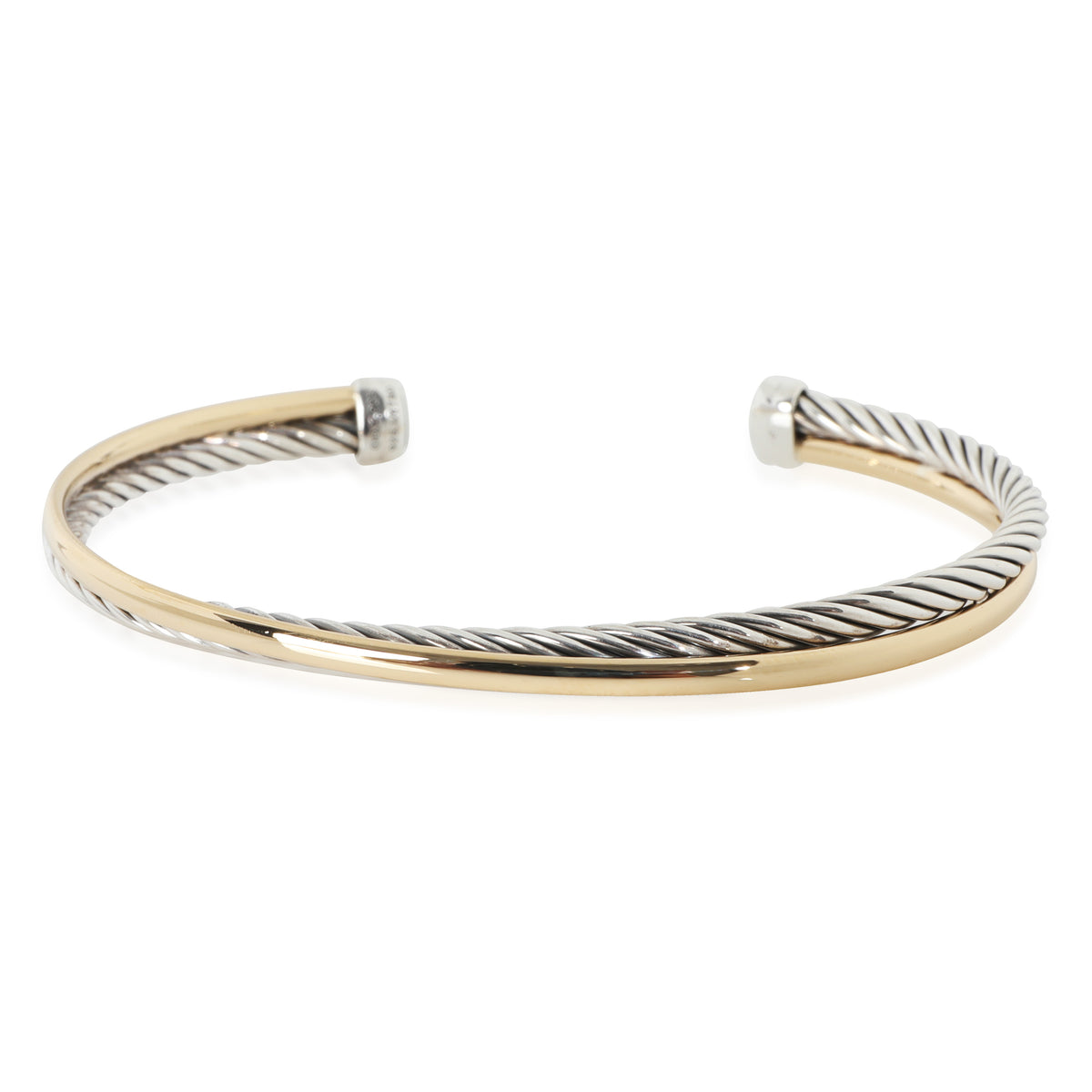 Yellow Gold & Sterling Silver  Crossover Bracelet