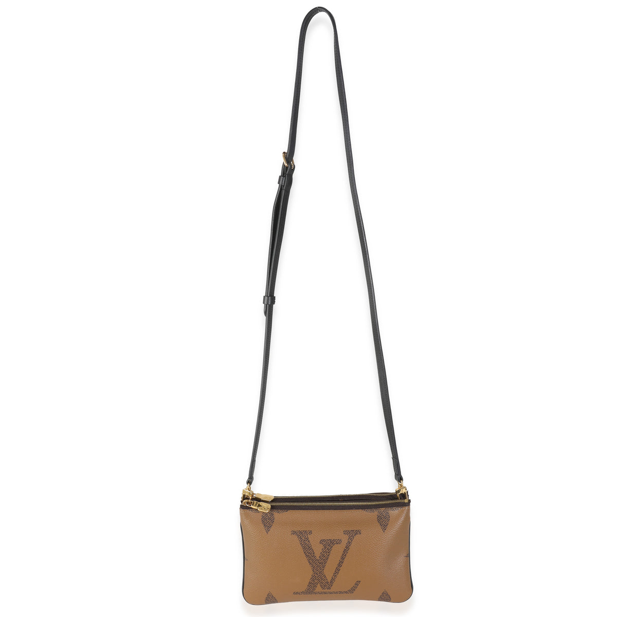 Reverse Monogram Giant Canvas Double Zip Pochette