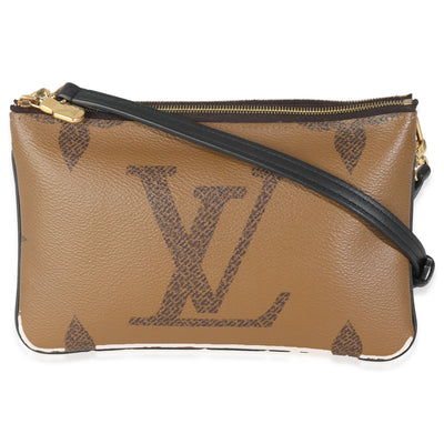 Reverse Monogram Giant Canvas Double Zip Pochette