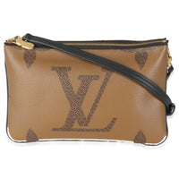 Reverse Monogram Giant Canvas Double Zip Pochette
