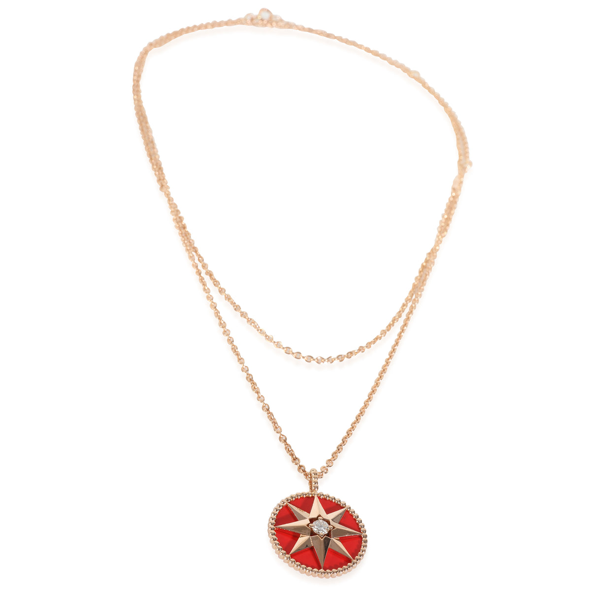 Rose Gold Diamond Medium Model Rose Des Vents Pendant