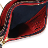 Marine Rouge Monogram Empreinte Double Zip Pochette