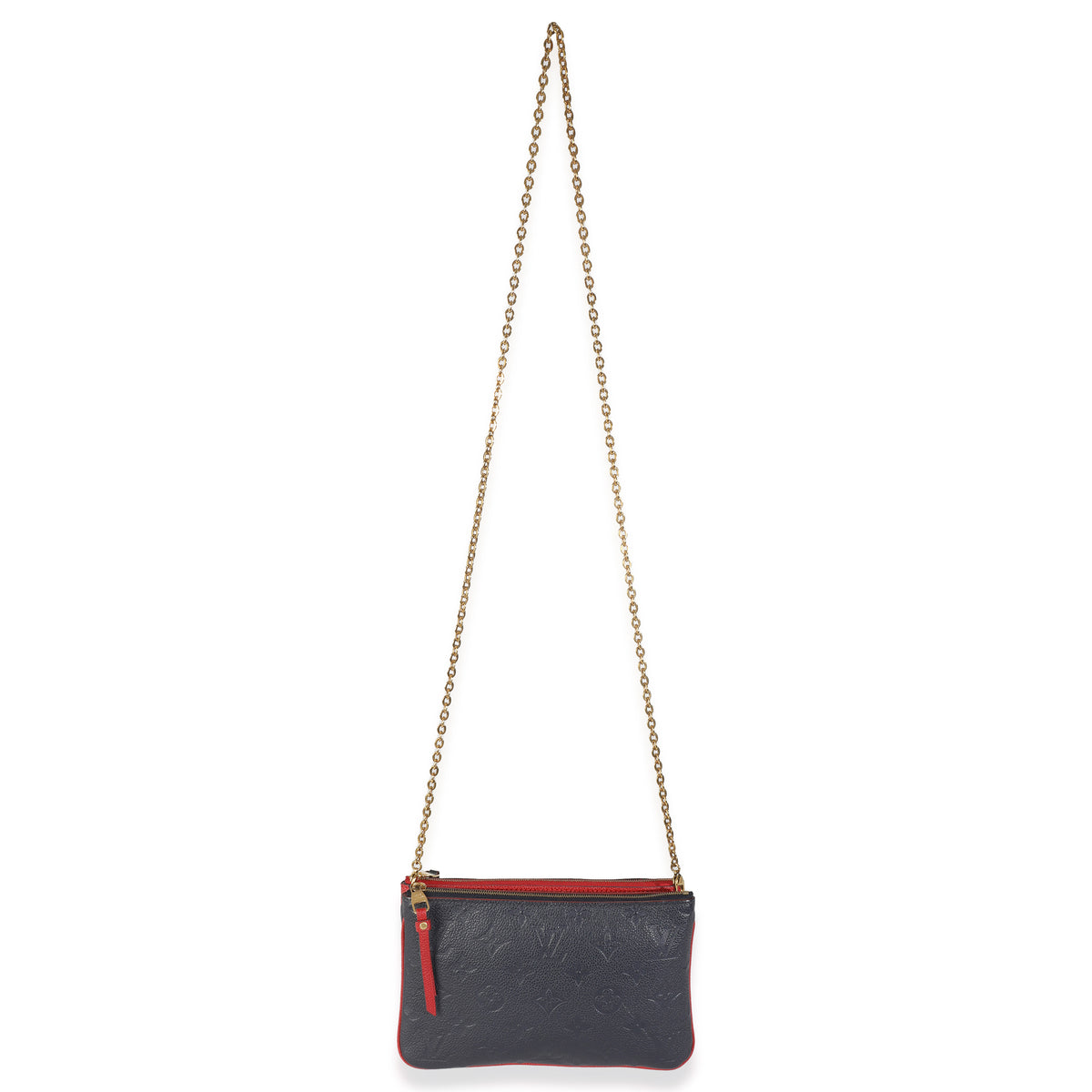Marine Rouge Monogram Empreinte Double Zip Pochette