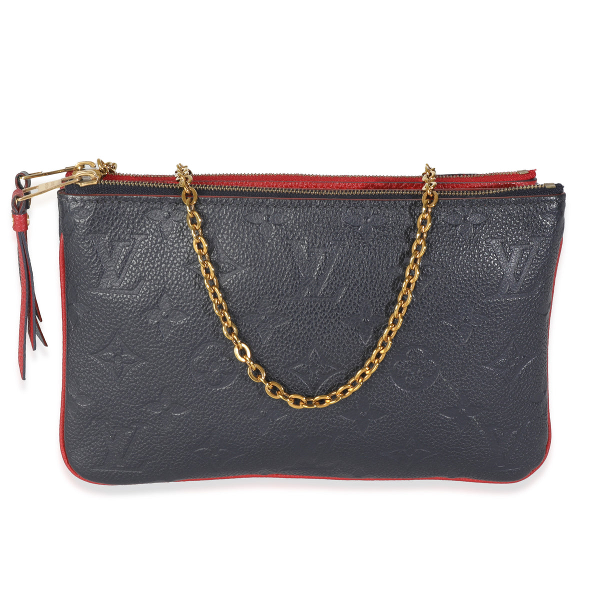 Marine Rouge Monogram Empreinte Double Zip Pochette