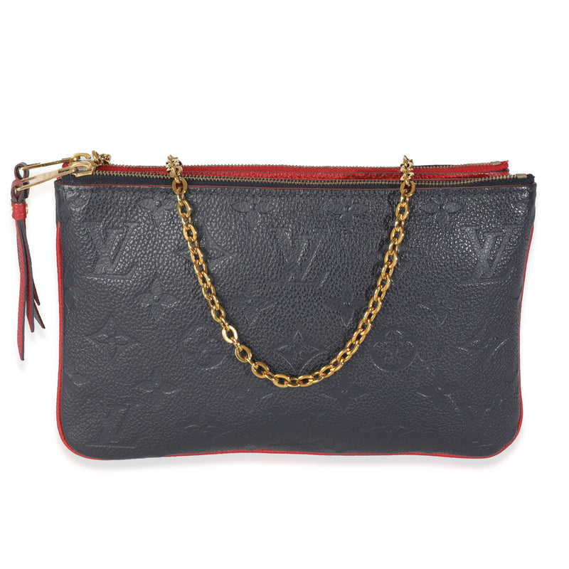 Marine Rouge Monogram Empreinte Double Zip Pochette