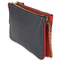 Marine Rouge Monogram Empreinte Double Zip Pochette
