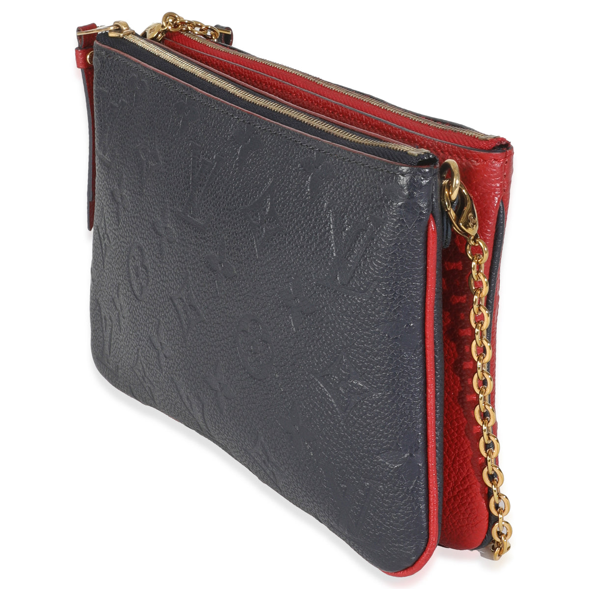 Marine Rouge Monogram Empreinte Double Zip Pochette